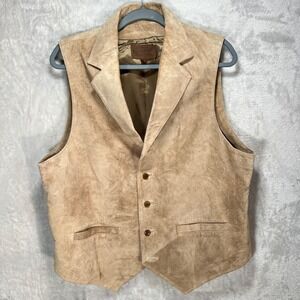 VTG Pendleton Pigskin Suede Leather Vest Tan Mens L Cowboy Western Ranch Rodeo